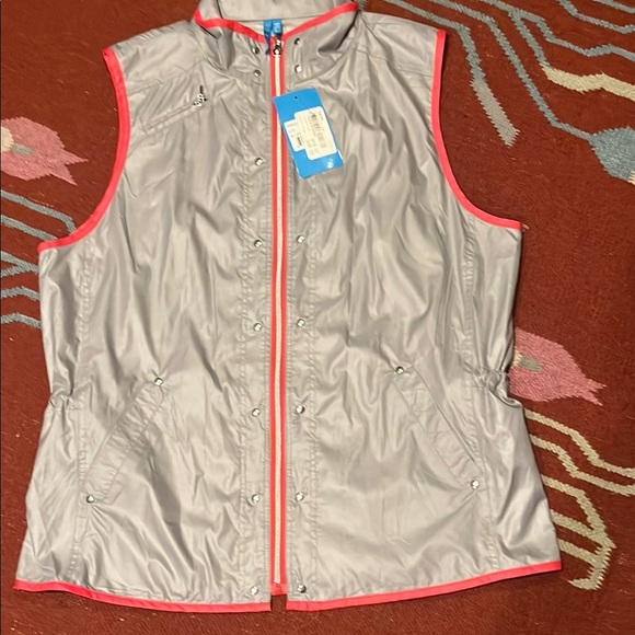 Women's Gray Vest with Pink Trim - Picture 1 of 5